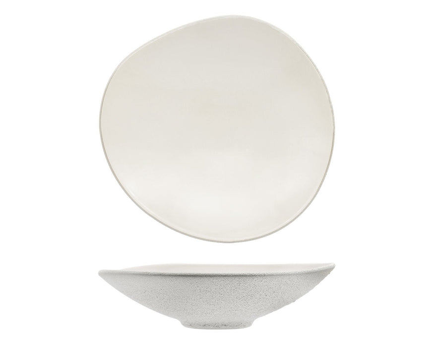 GENESYS EVO BIANCO-PASTA BOWL 29,5 IN PORCELLANA CON FINITURA ESTERNA A BUCCIA D'ARANCIA